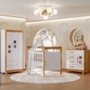 Quarto de Bebê Completo Mila 100% Mdf 4 Portas 6 Gavetas Branco/Amadeirado 5299 - Tigus Baby