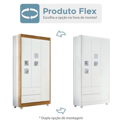 Quarto de Bebê Completo Mila 100% Mdf 4 Portas 6 Gavetas Branco 5425 - Tigus Baby