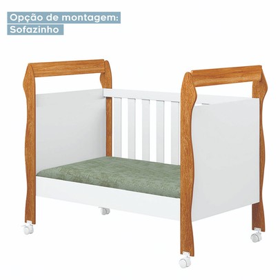 Quarto de Bebê Completo Mila 100% Mdf 4 Portas 6 Gavetas Branco/Amadeirado 5425 - Tigus Baby