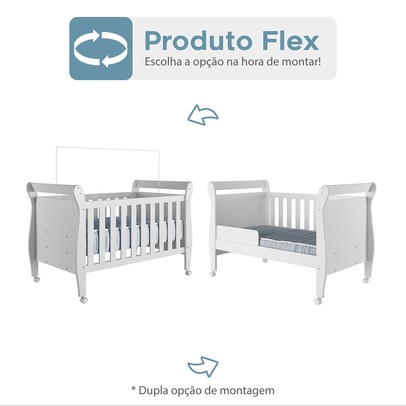 Quarto de Bebê Completo Zara 100% Mdf 3 Portas 6 Gavetas Branco 5428 - Tigus Baby