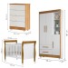 Quarto de Bebê Completo Zara 100% Mdf 3 Portas 6 Gavetas Branco/Amadeirado 5428 - Tigus Baby
