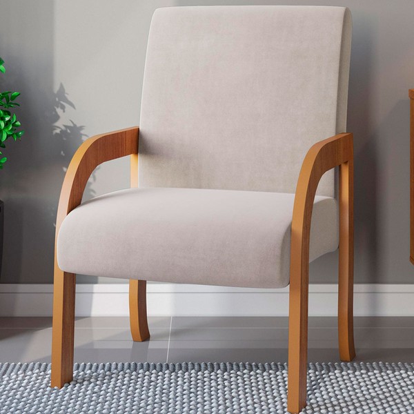 Poltrona Veneza Mel/Veludo Marfim - Vian