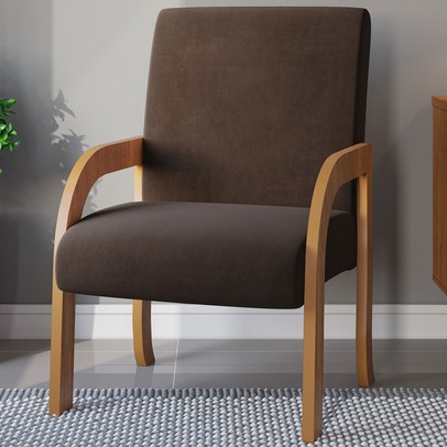 Poltrona Veneza Mel/Veludo Bombom - Vian