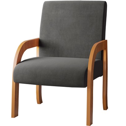 Poltrona Veneza Mel/Veludo Grafite - Vian