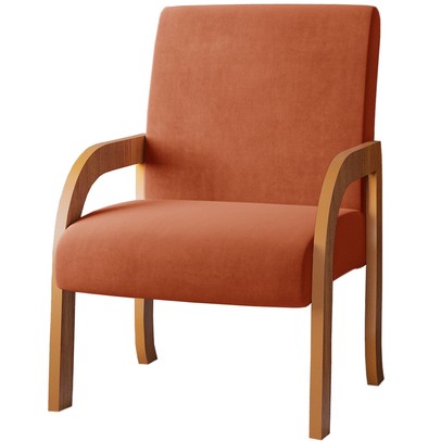 Poltrona Veneza Mel/Veludo Terracota - Vian