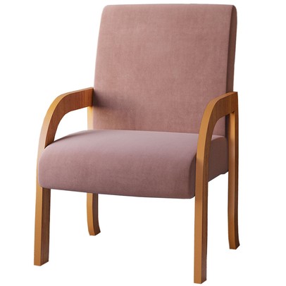 Poltrona Veneza Mel/Veludo Rosa - Vian