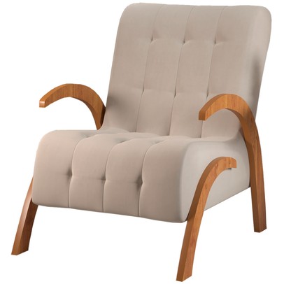 Poltrona Cecilia Mel/Veludo Marfim - Vian