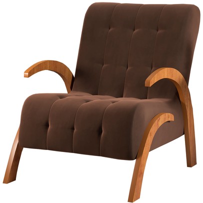 Poltrona Cecilia Mel/Veludo Bombom - Vian