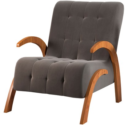 Poltrona Cecilia Mel/Veludo Grafite - Vian