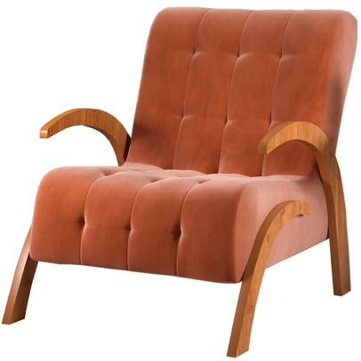 Poltrona Cecilia Mel/Veludo Terracota - Vian