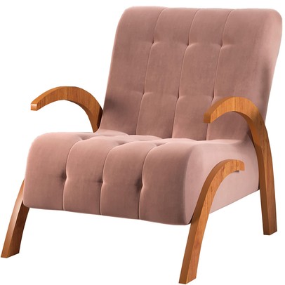 Poltrona Cecilia Mel/Veludo Rosa - Vian