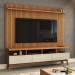 Rack com Painel para TV Até 72 Polegadas Ripado Urban 3 Gavetas Off White/Freijó - Panorama Móveis