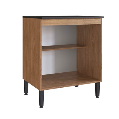 Balcão de Cozinha Giovanna 2 Portas Freijó/Preto - Irm Móveis