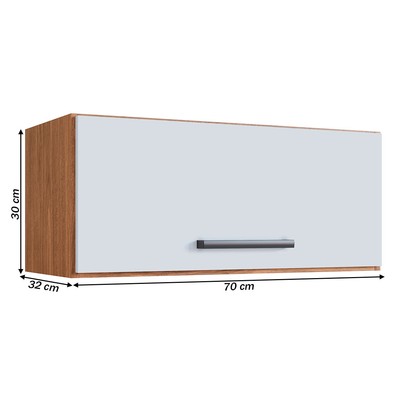Armário Aéreo Cozinha Giovanna 1 Porta Freijó/Branco - Irm Móveis