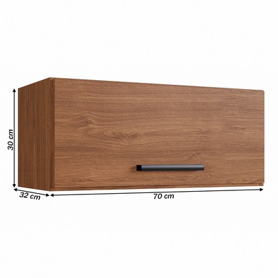 Armário Aéreo Cozinha Giovanna 1 Porta Freijó/Preto - Irm Móveis