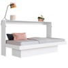 Cama de Solteiro Horizontal Articulável com Escrivaninha de Estudo Branco - Panorama Móveis