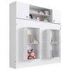 Cama de Casal Horizontal Articulável 2 Portas com Armário Aéreo Branco - Panorama Móveis