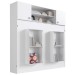Cama de Casal Horizontal Articulável 2 Portas com Armário Aéreo Branco - Panorama Móveis