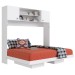 Cama de Casal Horizontal Articulável 2 Portas com Armário Aéreo Branco - Panorama Móveis