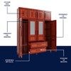 Guarda-Roupa Casal Campo Grande 8 Portas 2 Gavetas com Espelho Madeira Maciça Mel - Rodmoveis