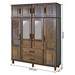 Guarda-Roupa Casal Campo Grande 8 Portas 2 Gavetas com Espelho Madeira Maciça Imbuia - Rodmoveis
