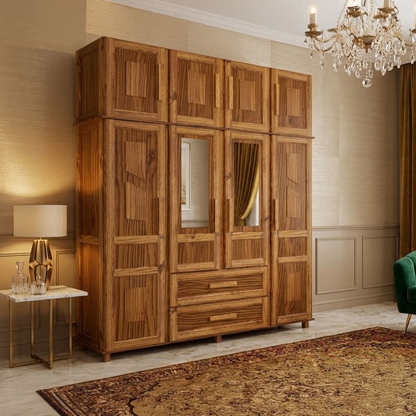 Guarda-Roupa Casal Campo Grande 8 Portas 2 Gavetas com Espelho Ypê - Rodmoveis