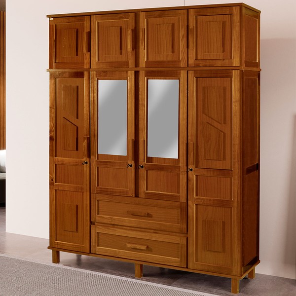 Guarda-Roupa Casal Campo Grande 8 Portas 2 Gavetas com Espelho Ypê - Rodmoveis