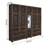 Guarda-Roupa Casal Campo Grande 10 Portas 4 Gavetas com Espelho Madeira Maciça Imbuia - Rodmoveis
