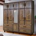 Guarda-Roupa Casal Campo Grande 10 Portas 4 Gavetas com Espelho Madeira Maciça Imbuia - Rodmoveis
