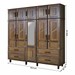 Guarda-Roupa Casal Campo Grande 10 Portas 4 Gavetas com Espelho Madeira Maciça Imbuia - Rodmoveis