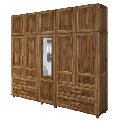 Guarda-Roupa Casal Campo Grande 10 Portas 4 Gavetas com Espelho Madeira Maciça Ypê - Rodmoveis
