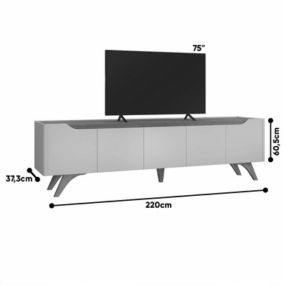 Rack para TV Até 75 Polegadas Grécia 4 Portas 1 Gaveta Off White/Naturalle - Mavaular