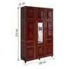 Guarda-Roupa Solteiro Campo Grande 6 Portas com Espelho Madeira Maciça Mel - Rodmoveis