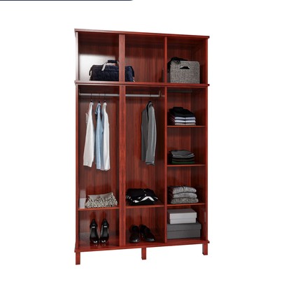 Guarda-Roupa Solteiro Campo Grande 6 Portas com Espelho Madeira Maciça Mel - Rodmoveis
