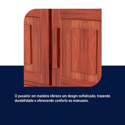 Guarda-Roupa Solteiro Campo Grande 6 Portas com Espelho Madeira Maciça Mel - Rodmoveis