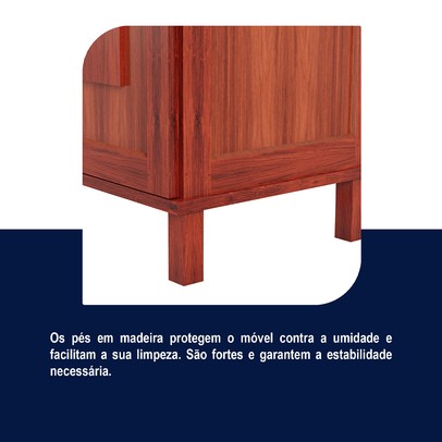 Guarda-Roupa Solteiro Campo Grande 6 Portas com Espelho Madeira Maciça Mel - Rodmoveis