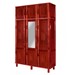 Guarda-Roupa Solteiro Campo Grande 6 Portas com Espelho Madeira Maciça Mel - Rodmoveis