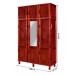 Guarda-Roupa Solteiro Campo Grande 6 Portas com Espelho Mel - Rodmoveis