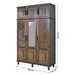 Guarda-Roupa Solteiro Campo Grande 6 Portas com Espelho Madeira Maciça Imbuia - Rodmoveis