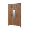 Guarda-Roupa Solteiro Campo Grande 6 Portas com Espelho Madeira Maciça Ypê - Rodmoveis