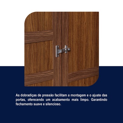 Guarda-Roupa Solteiro Campo Grande 6 Portas com Espelho Madeira Maciça Ypê - Rodmoveis