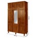 Guarda-Roupa Solteiro Campo Grande 6 Portas com Espelho Madeira Maciça Ypê - Rodmoveis