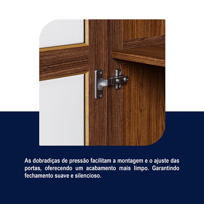 Cristaleira Roma 2 Portas 1 Gaveta Madeira Maciça Ypê - Rodmoveis