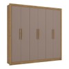 Guarda-Roupa Casal 6 Portas 2 Gavetas Nogueira/Fendi - Kappesberg
