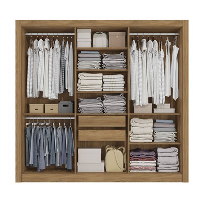 Guarda-Roupa Casal 6 Portas 2 Gavetas Nogueira/Fendi - Kappesberg