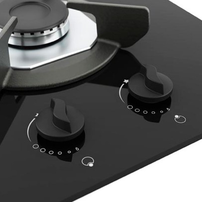 Cooktop 2 Bocas Safe Vidro Preto 27001201 - Fogatti