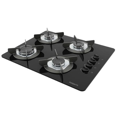 Cooktop 4 Bocas Safe Vidro Preto 27001301 - Fogatti