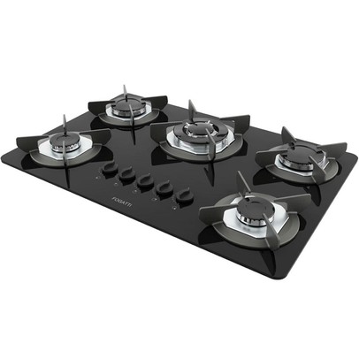 Cooktop 5 Bocas Safe Vidro Preto 27001401 - Fogatti