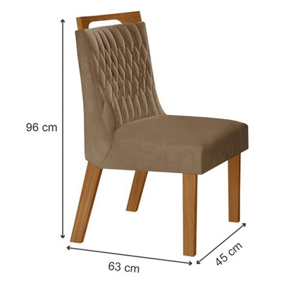 Mesa de Jantar 6 Lugares Lottus com Vidro Cinamomo/Pena Caramelo - Lj Móveis