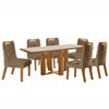 Mesa de Jantar 6 Lugares Lottus com Vidro Cinamomo/Pena Caramelo - Lj Móveis